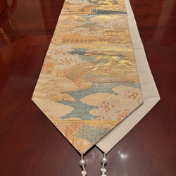 2260豪華刺繍の袋帯リメイク 正絹クッションカバー 45cm✖️45cm