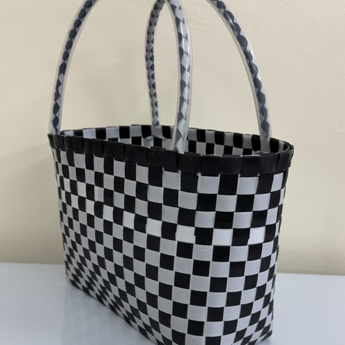 プラカゴ PPバンド バッグ モノトーン 黒白 エコバッグ・サブ