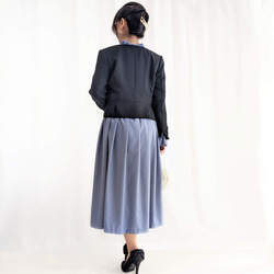 選べるサイズと丈、簡単お手入れ　細見えフォーマルワンピース（青藤色）卒園・卒業・入園・入学・披露宴 13枚目の画像