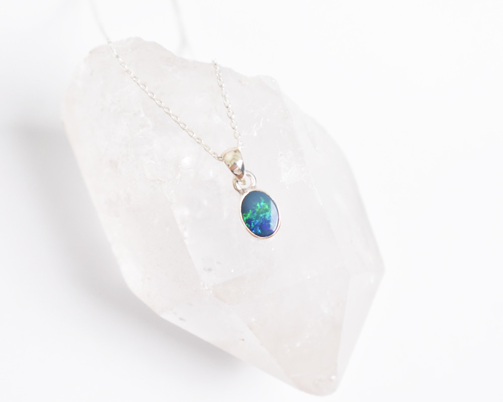 オパールのシルバーネックレス　Silver925　シルバー925　Type B　1点物