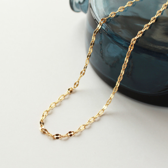 選べる長さ！】14KGF ペタルチェーンネックレス スキンジュエリー