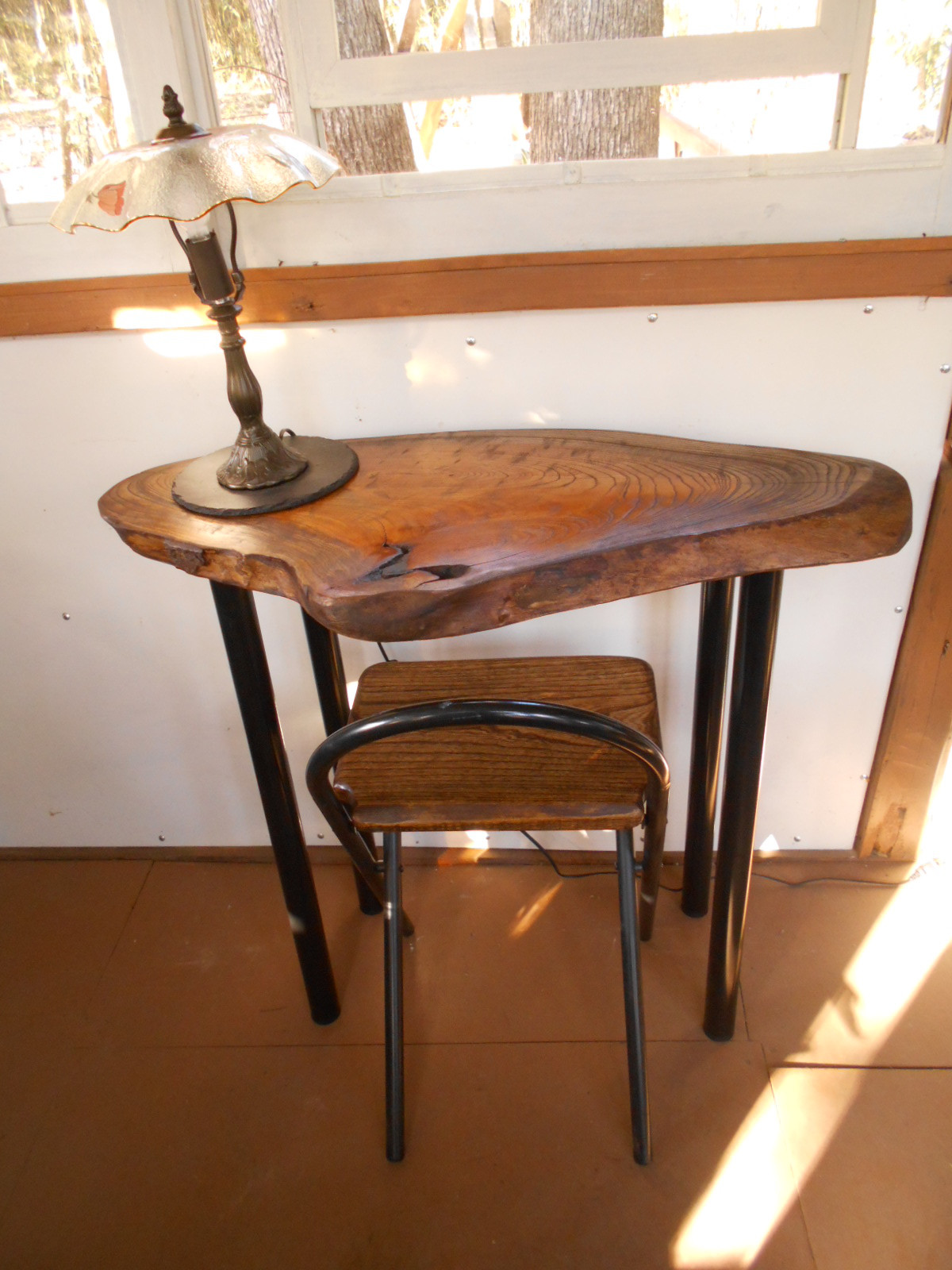 ひのきアイアンテーブルイスセット12-17 自然形 ひのきアイアンテーブル・イスセット 12－17 机・デスク