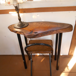 ひのきアイアンテーブルイスセット12-17 自然形 ひのきアイアンテーブル・イスセット 12－17 机・デスク