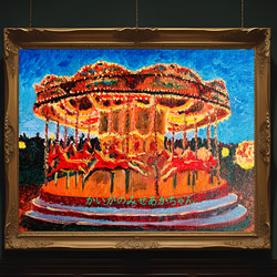 32×41㎝「夜のメリーゴーランド３」原画・油彩画・F6 32×41㎝「夜のメリーゴーランド5」原画・油彩画・F6 | iichi