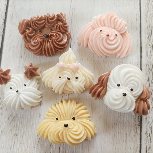 再販 デコパーツ 4個 犬⑤ ホイップ クリーム デコパーツ repose 通販