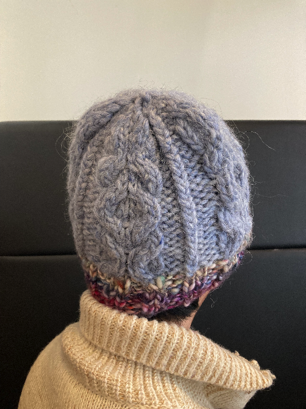 フランスより送料無料☆水色アランニット帽