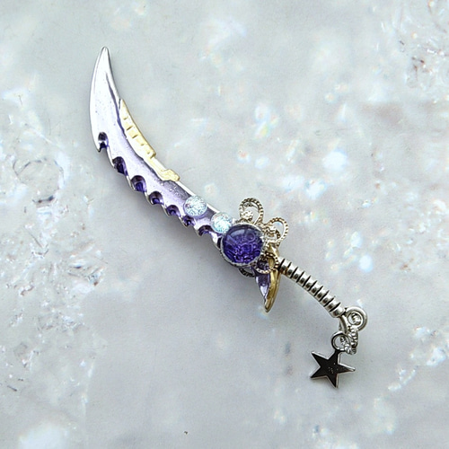 ドール用アイテム ギザギザの剣 ブルー パープル ミニチュアver 886