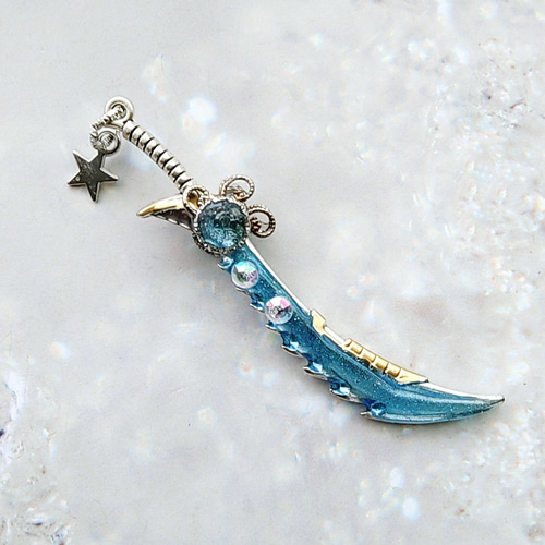 ドール用アイテム ギザギザの剣 ブルー パープル ミニチュアver 886