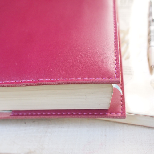 本革A5ぶ厚くてOK ボルドークレール色 手縫い手帳カバー ブック