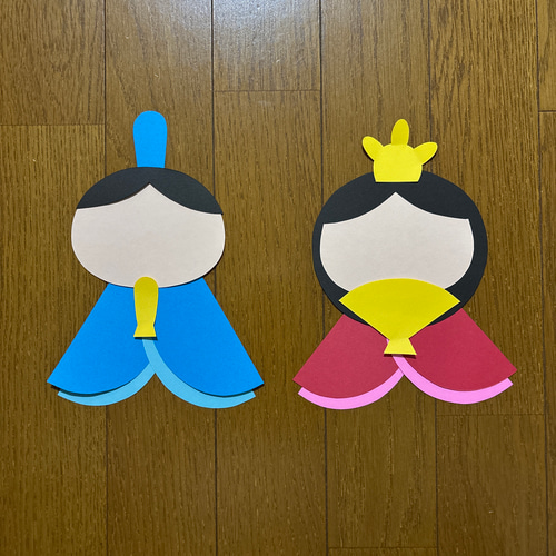 3月製作キット【①ひなまつり 10セット】 制作 保育教材 画用紙 切り絵