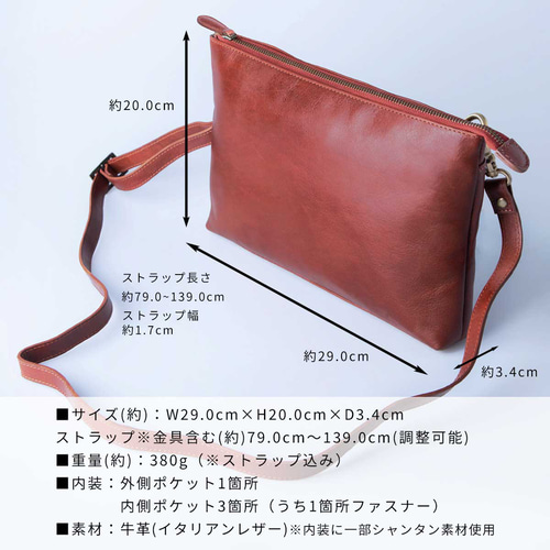 ショルダーバッグ メンズ 本革 収納 大容量 斜めがけ バッグ