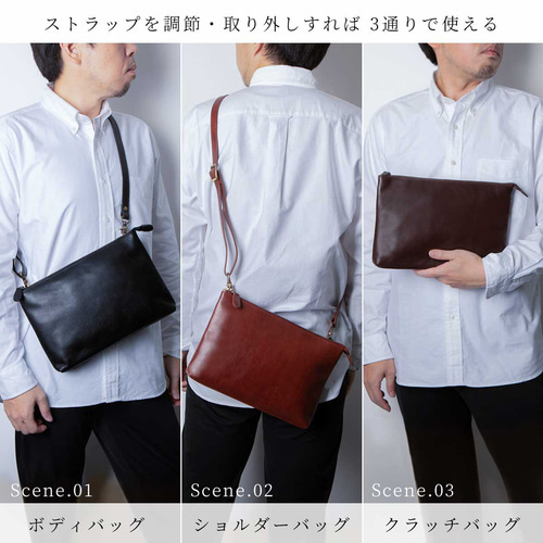 ショルダーバッグ メンズ 本革 収納 大容量 斜めがけ バッグ