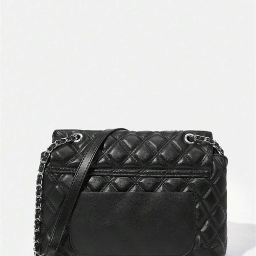 大容量 菱形柄クロスボディバッグ チェーンストラップ付き、通勤