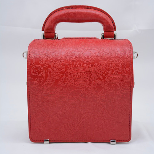 ペイズリーミニダレスバッグ(20cm) [赤色] [シルバー金具]2way