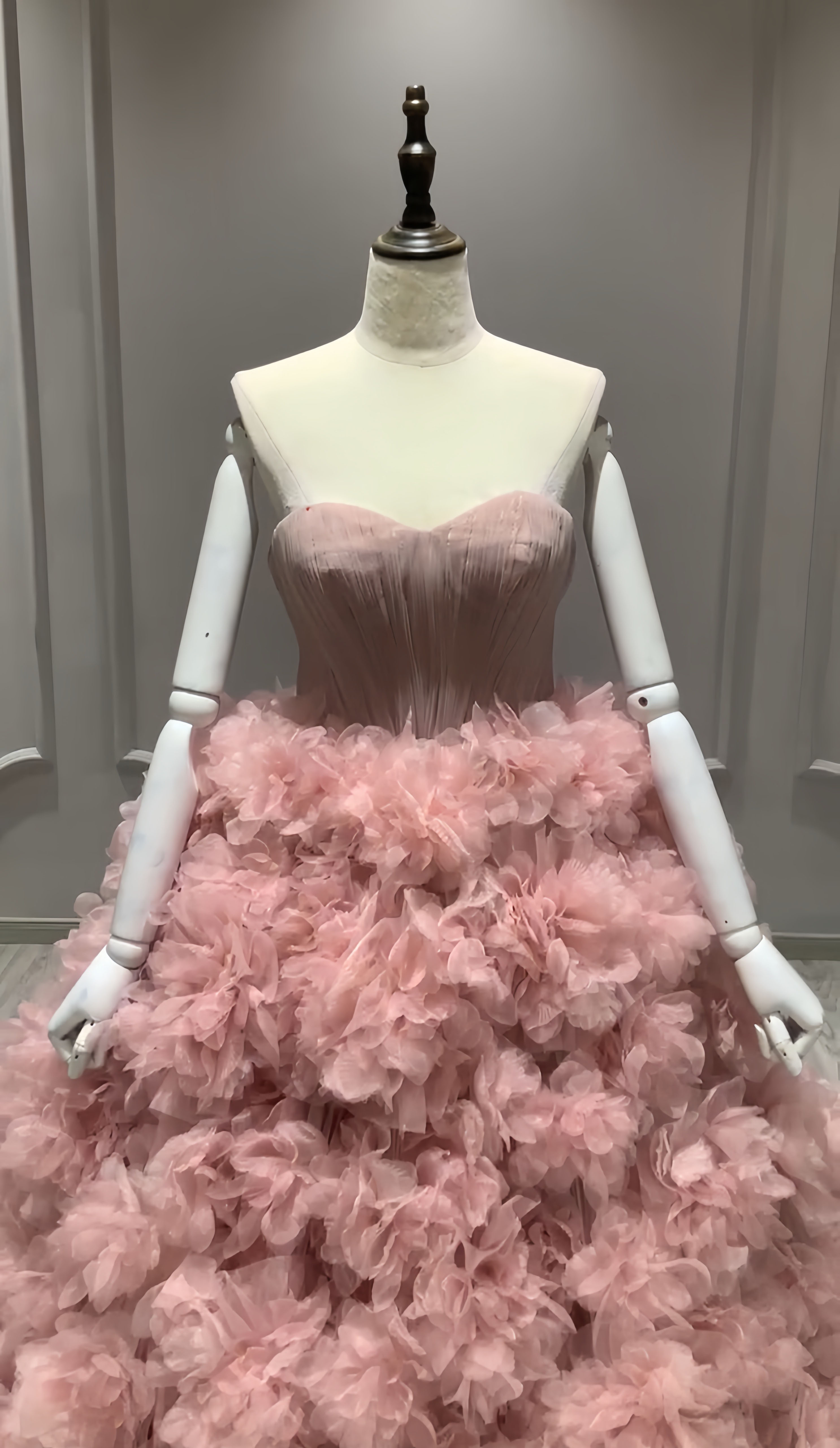 躊躇しない！ハートネック　袖なし　可愛いピンク系　カラードレス　ふんわりチュール　オーダー可能　花嫁挙式お呼ばれ前撮り