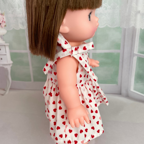 メルちゃん 着せかえ ワンピース ハート柄 リボン付き おもちゃ