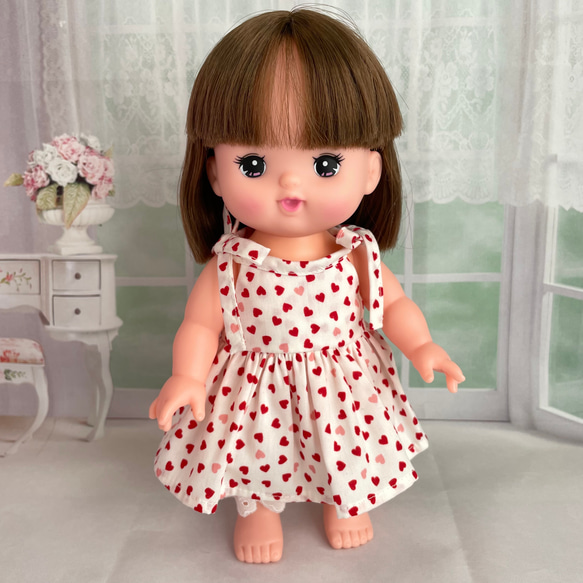 メルちゃん ワンピース メルちゃん春色ワンピース 水色チェック生地＆シフォン おもちゃ