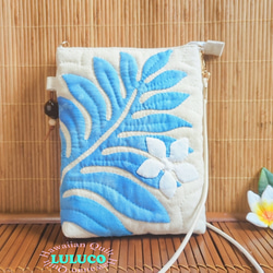ハワイアンキルト　ハンドメイド　ホヌショルダーバッグ ハワイアンキルト ☆ ショルダーバッグ ☆ サコッシュ ウル/ホヌ