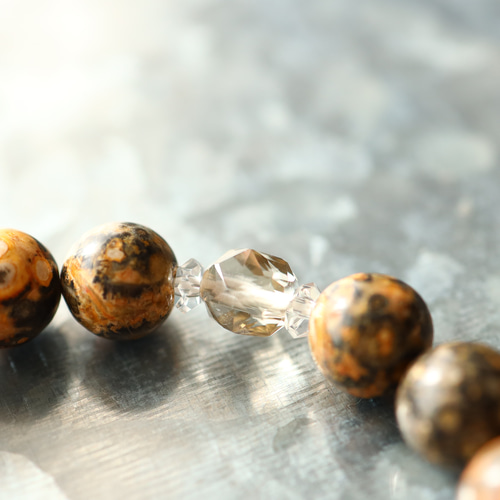 独創的なヒョウ柄☆…☆レオパードスキンジャスパー：10ミリ