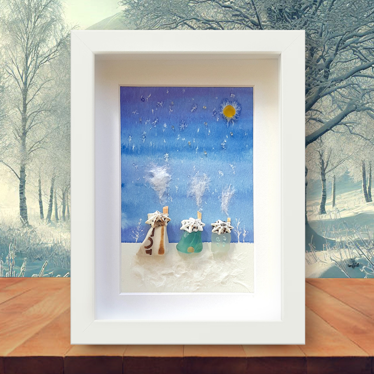 氷の国の夜＊シーグラスアート 氷の国の夜＊シーグラスアート