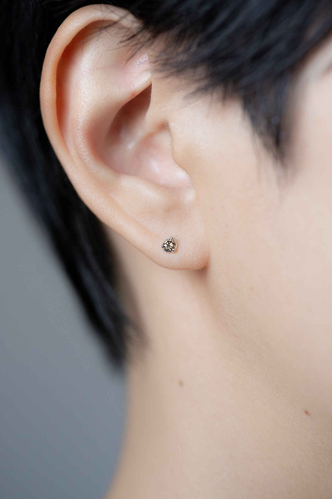 PT プラチナ K18変更OK 天然ダイヤモンドピアス 計2ct ブラウン系