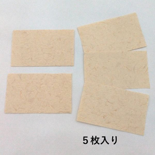 手作り「メッセージカード」5枚セット 【竹】を再利用した手漉き紙