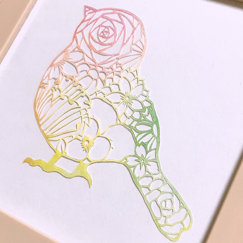 切り絵】花鳥(小鳥) 切り絵 ふわコロ《紗紀》 通販 18675737｜Creema