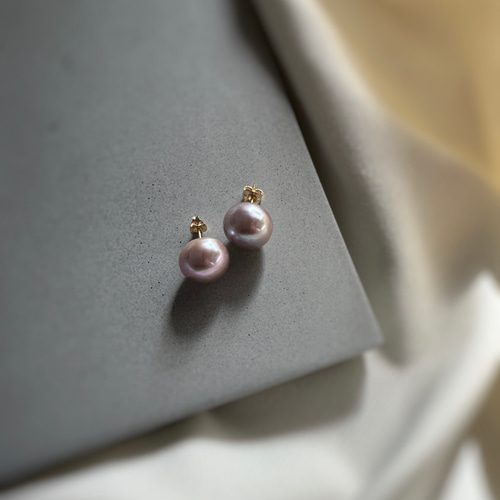 こぼれバロックパールピアス | ピンク | 淡水パール | 一粒ピアス