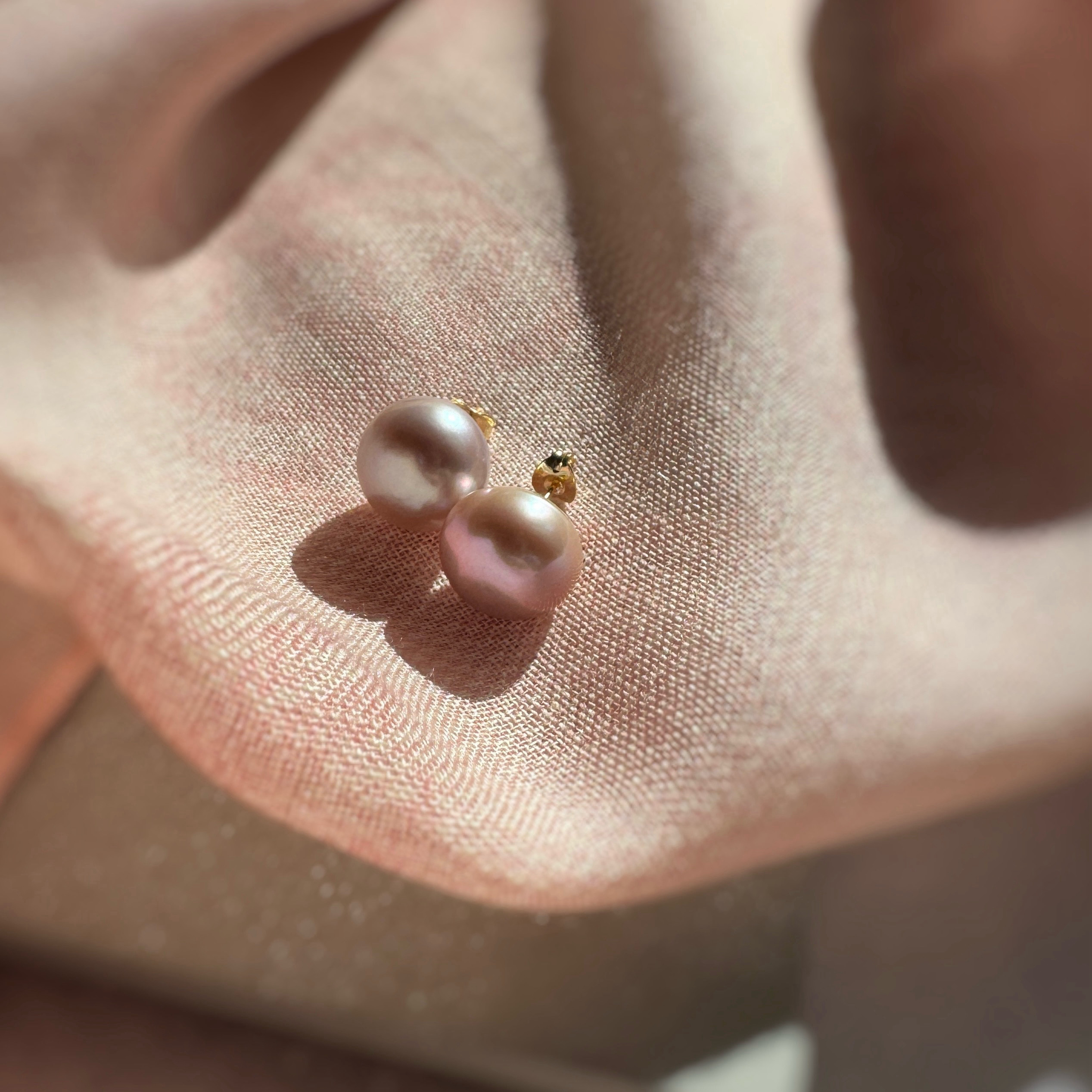 こぼれバロックパールピアス | ピンク | 淡水パール | 一粒ピアス | イヤリング変更可能