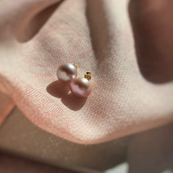 こぼれバロックパールピアス | ピンク | 淡水パール | 一粒ピアス