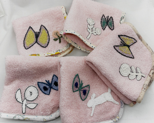 L ミナペルホネン ハンドメイド 手拭 ハンカチ