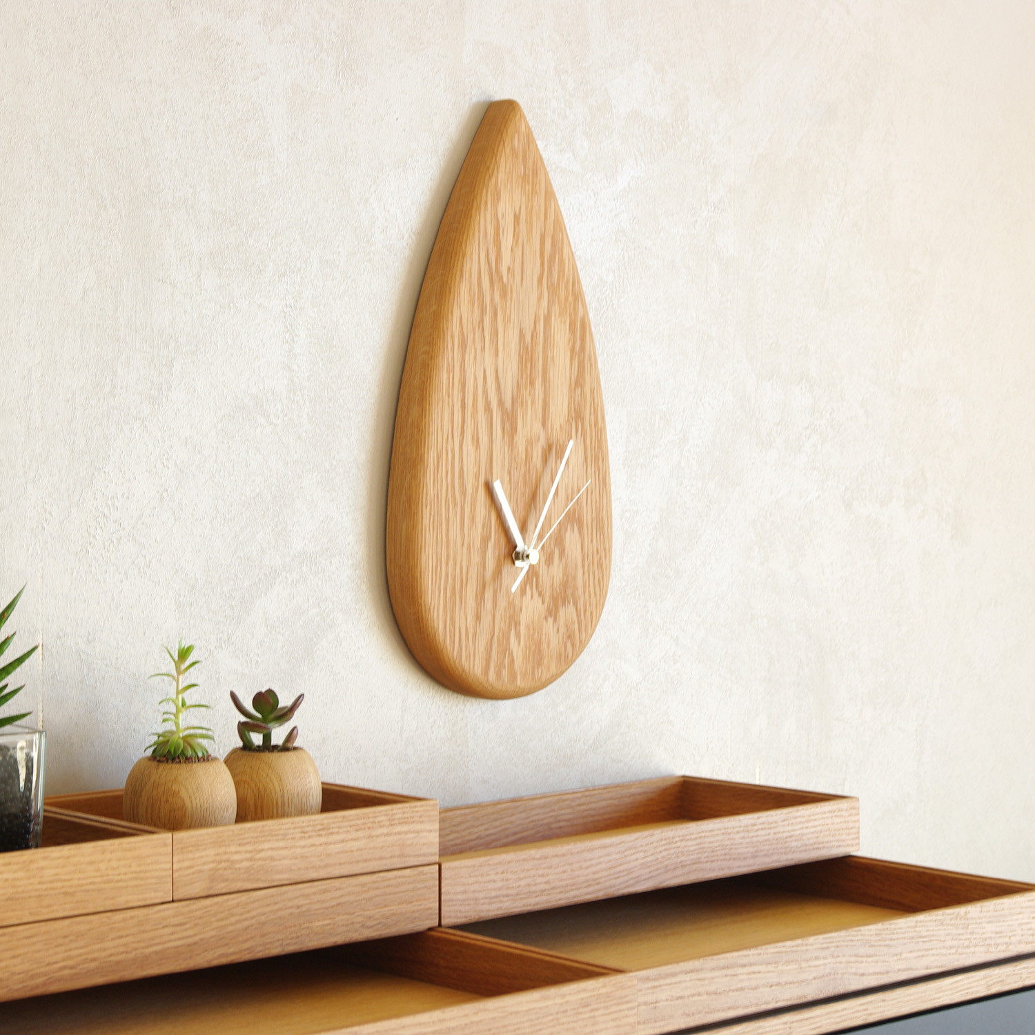 【SIZUKU WALL】掛け時計／オーク材 9,009円