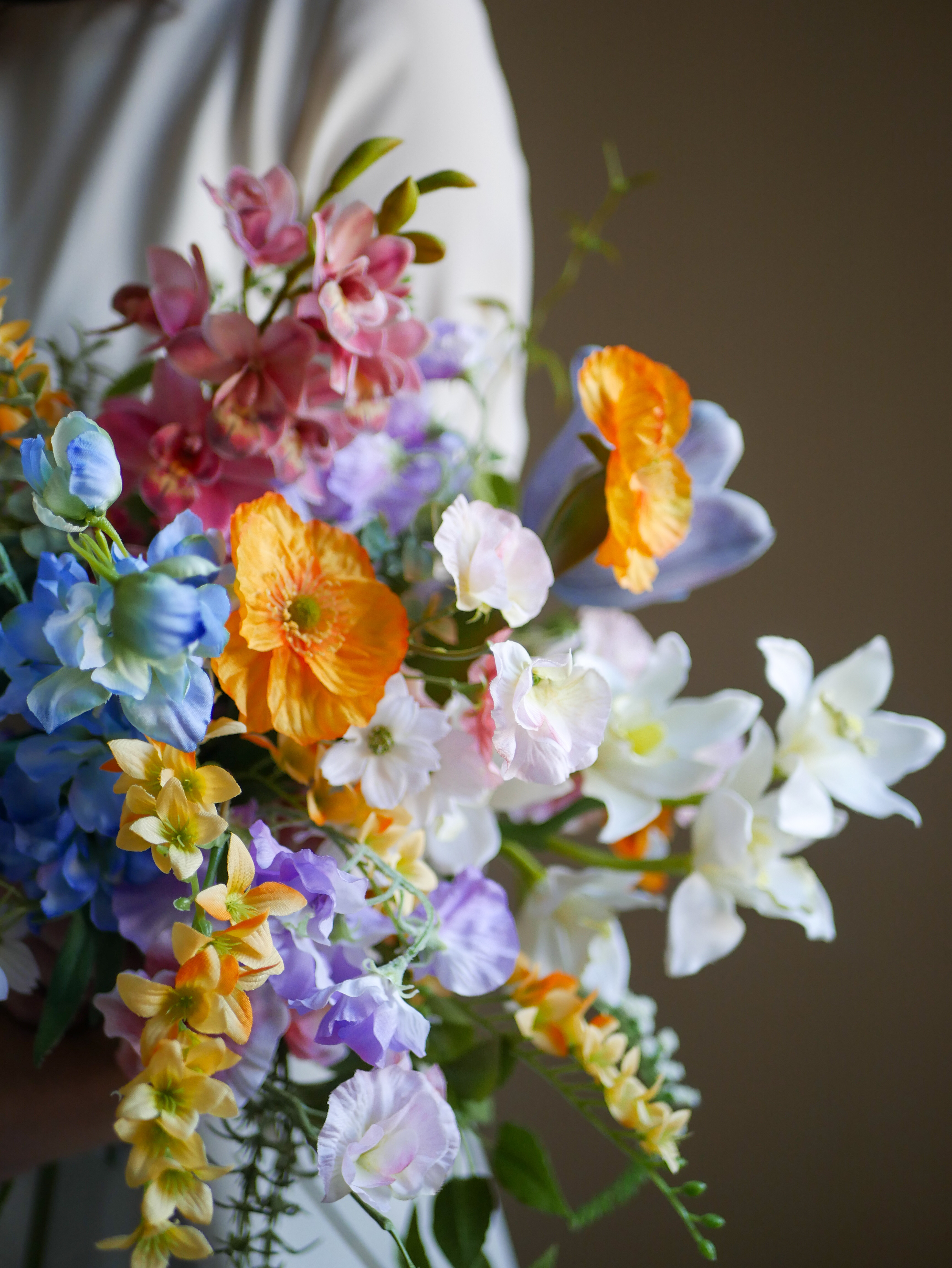 ウェディングブーケ　韓国ブーケ　カラフルブーケ　前撮り　造花ブーケ　アーティフィシャルフラワー