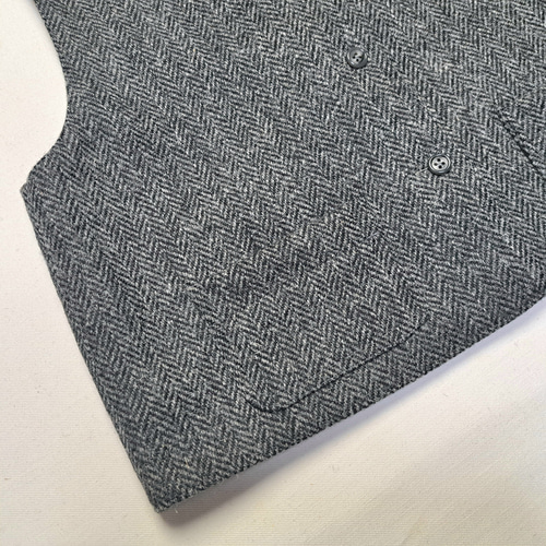 BLACK FRIDAY 20%OFF ハリスツイード ヘリンボーン柄 ラウンドカラー