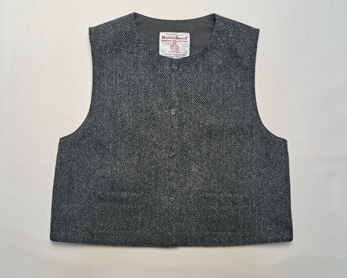 BLACK FRIDAY 20%OFF ハリスツイード ヘリンボーン柄 ラウンドカラー