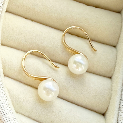 K18 18金 18k フックピアス イエローゴールドペア♡ tomatosarada （2個ペア） k18ピアス イエローゴールドピアス