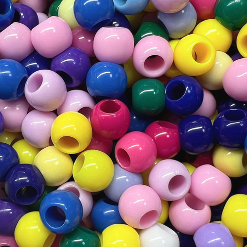 約13.5×11mm 30個】大穴アクリルビーズ アソート ビックホール