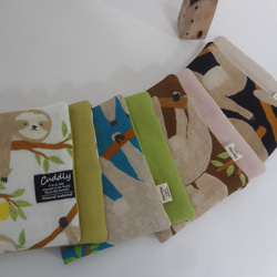 大きめ*ナマケモノ*やわらかガーゼハンカチ4枚セット*ハンドメイド