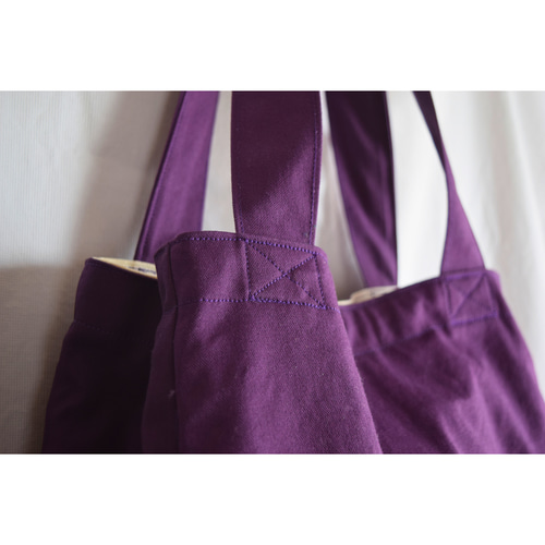 studiolab404 Canvas Tote Bag トート　パープル studiolab404のビッグトート、大容量のサイズ感と差し色カラーで