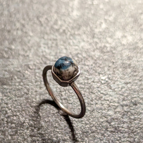 希少石 K2アズライト リング 天然石 リング 天然石 指輪 フリーサイズ