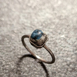 14Kと天然石のリング　証明書付 希少石 K2アズライト リング 天然石 リング 天然石 指輪 フリーサイズ