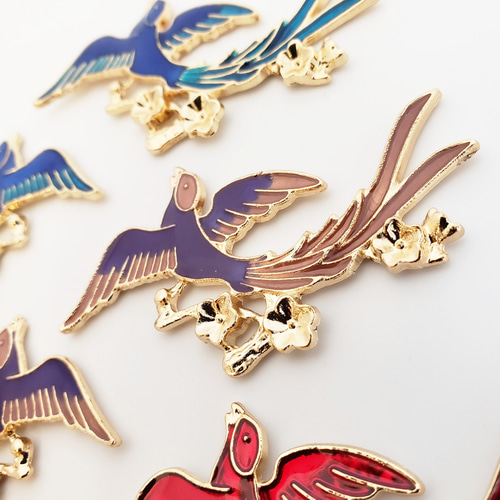 2個 不死鳥 カン無し 鳥 鳳凰 縁起物 春 桜 花 フェニックスパーツ