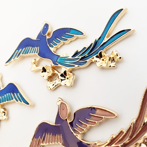 2個 不死鳥 カン無し 鳥 鳳凰 縁起物 春 桜 花 フェニックスパーツ