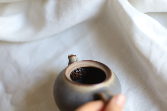 鉄粉のある　急須　アンティークグリーンブルーグレー　陶器 7枚目の画像