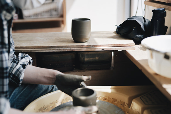 鉄粉のある　急須　アンティークグリーンブルーグレー　陶器 9枚目の画像