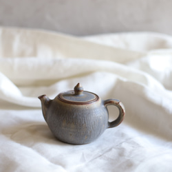 鉄粉のある　急須　アンティークグリーンブルーグレー　陶器 2枚目の画像