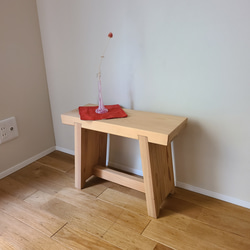 1点のみ】空間を飾る欅 一枚板 花台 踏み台 補助台 サイドテーブル