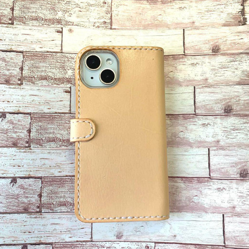 ヌメ革　ナチュラル　iPhoneケース　スマホケース　手帳型　本革　経年変化 ヌメ革 ナチュラル iPhoneケース スマホケース 本革 手帳型 経年変化