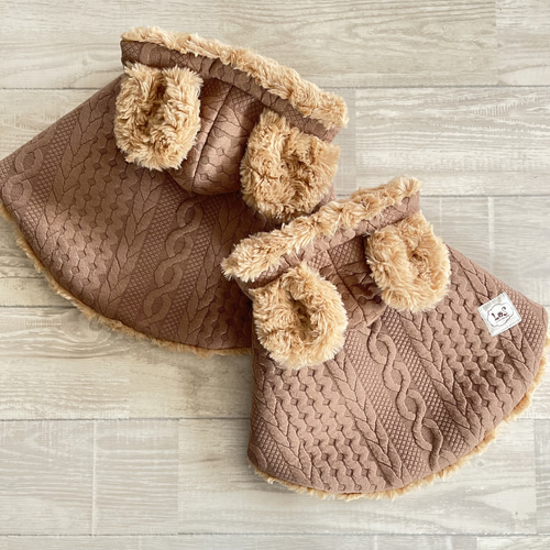 犬服【あったか！くま耳ポンチョ】 ペット服・アクセサリー 犬服屋