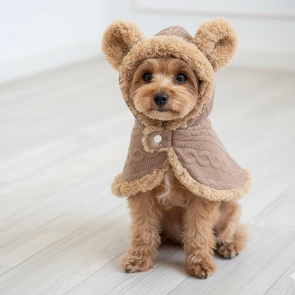犬服【あったか！くま耳ポンチョ】 ペット服・アクセサリー 犬服屋